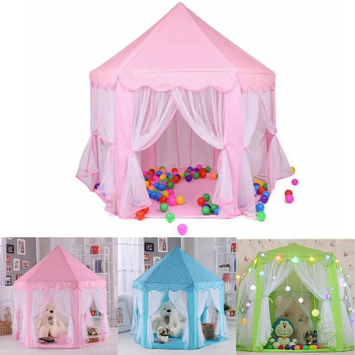 

Portable Folding Tipi Children Tent Play House Teepee Toy Tents for Kids Baby Girl Boy Outdoor Indoor Playhouse Princess Castle