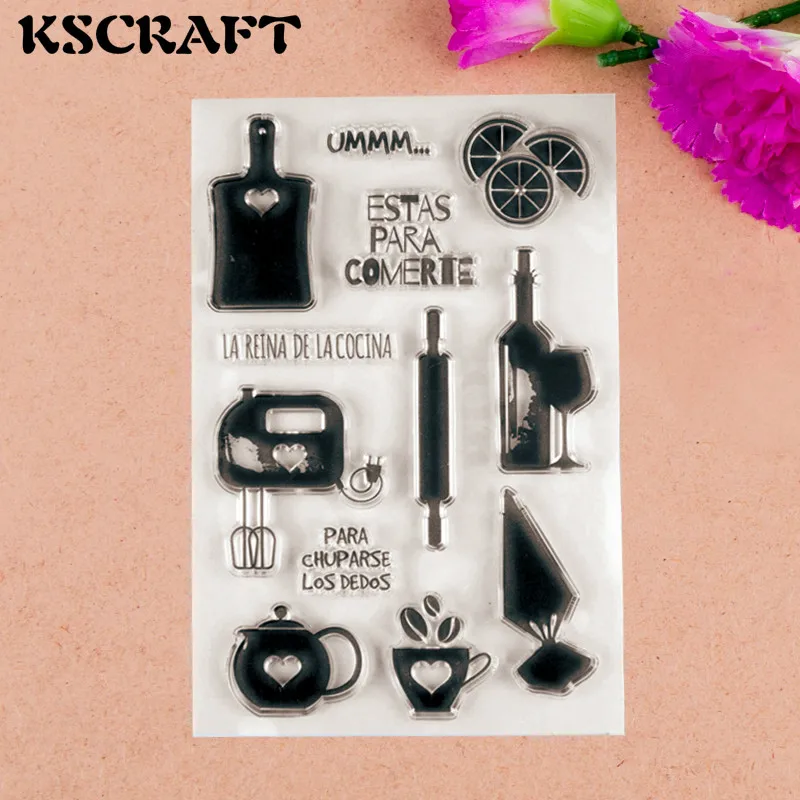 KSCRAFT Чай комплект прозрачный силиконовый штампы для DIY Скрапбукинг/карты/Дети