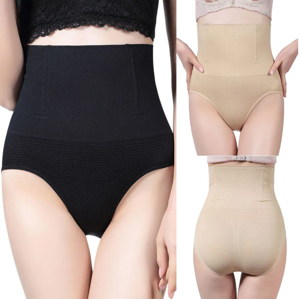 Дамы Высокая талия Pantie для женщин белье дышащий трусики Твердые Корректирующее
