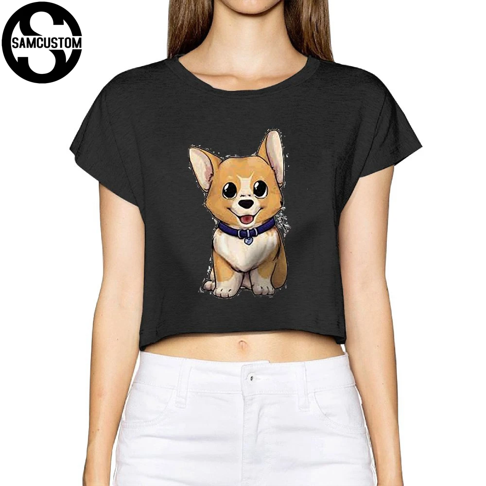 SAMCUSTOM Camisetas настоящая короткая Новая Милая футболка с 3D принтом корги для малышей
