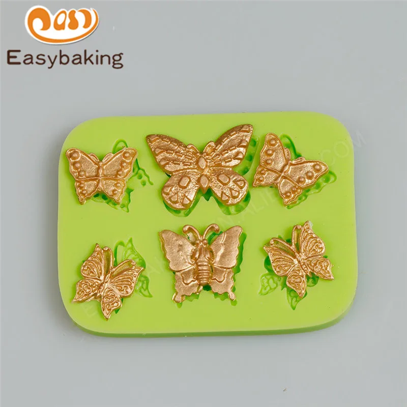 6 в 1 бабочки силиконовые формы для помадки инструменты украшения тортов форма