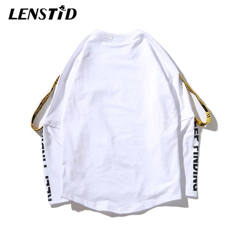 LENSTID Новинка 2019 года евро-Америка High Street сбоку ленты хип хоп толстовки уличная для