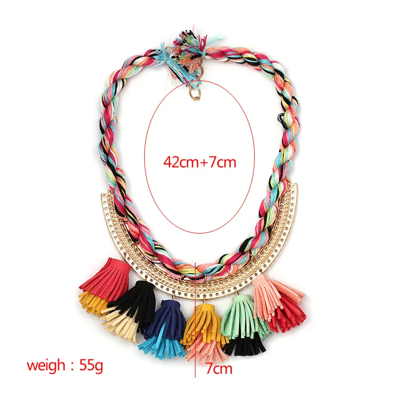 Женское Ожерелье в этническом стиле с кисточками и цветами | Украшения