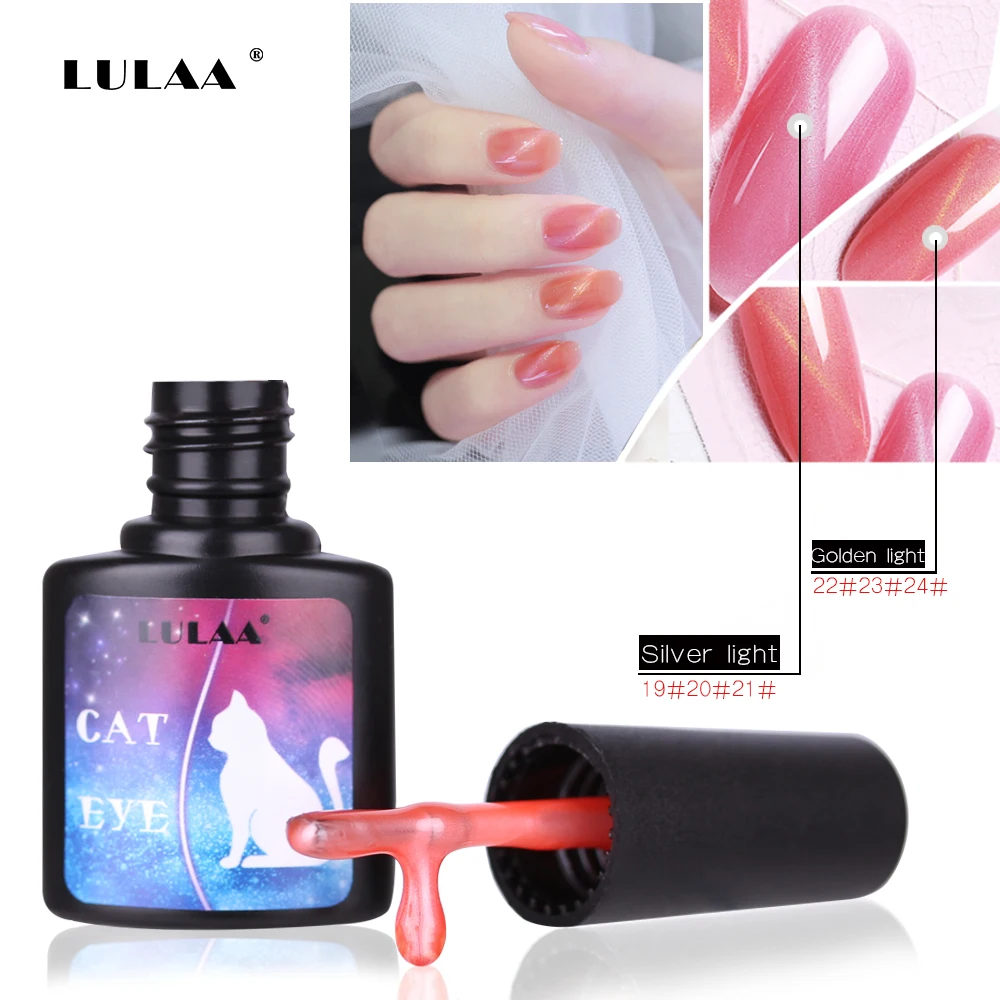 LULAA лак для ногтей 8 мл Магнитный розовый телесный Гель с эффектом кошачий глаз УФ