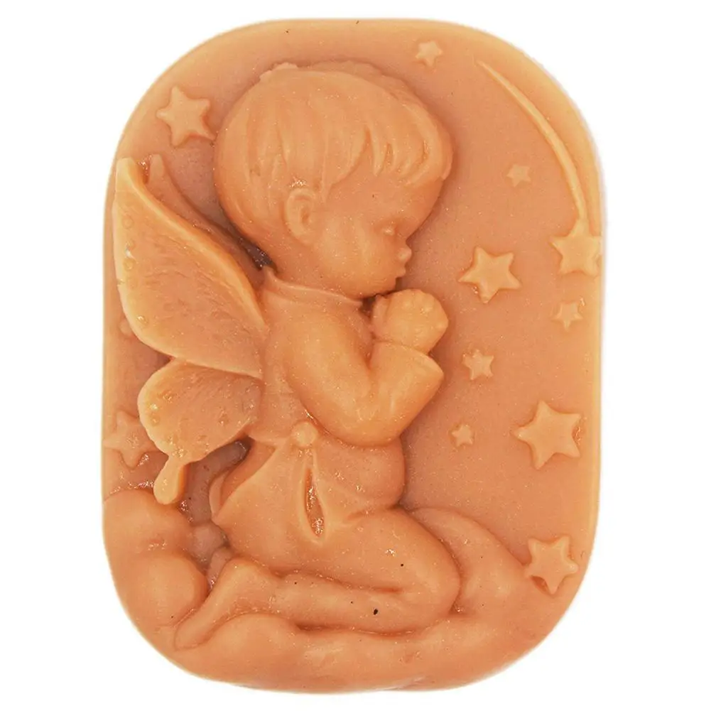 Силиконовая форма с 4 отверстиями в виде ангелов для мыла из пищевого материала