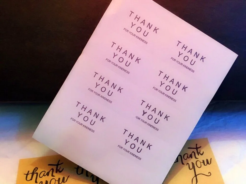 

80Pcs Craft Thank you for your kindness Hand made Cake Sealing Label Kraft Sticker Baking DIY Work Gift Stickers 4*2.3cm M1035