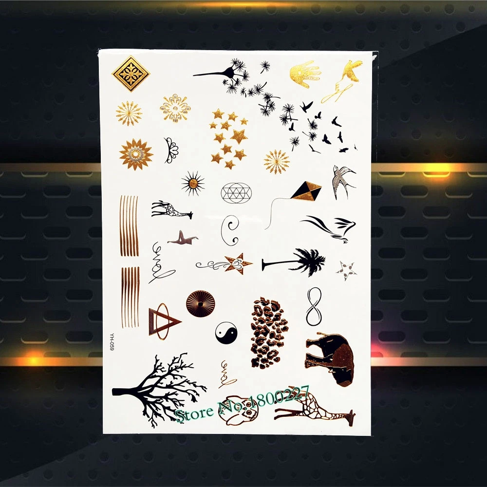 1 шт. серебряные черепахи Дельфин поддельные металлические татуировки стикер