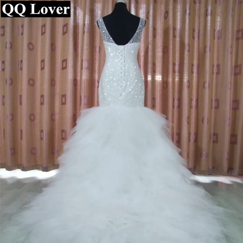 QQ Lover новый роскошный с бисером Русалка свадебное платье 2019 Супер Сияющие бусины