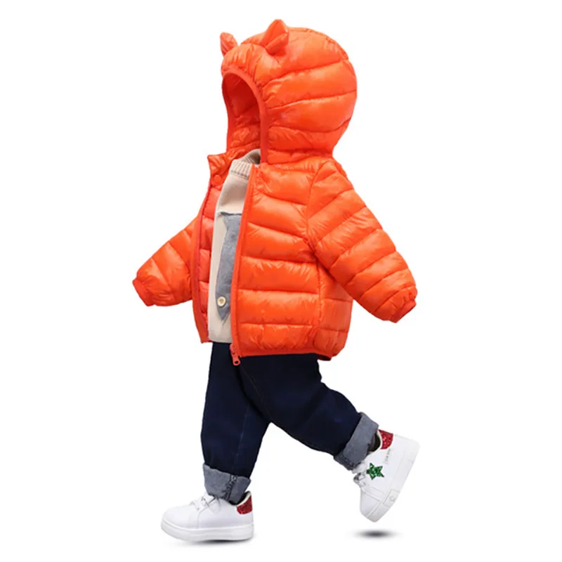 Light Children Jacket Cute Outerwear Boy And Girl Autumn Warm Down Ears Hooded Coat Teenage Parka Kids Winter Size 6M-4T | Детская