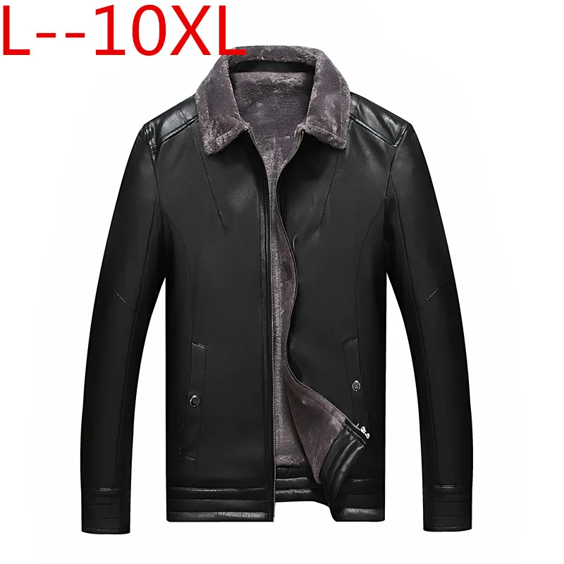 Мужская зимняя кожаная куртка размера плюс 10XL 8XL 6XL новинка 2018 деловая