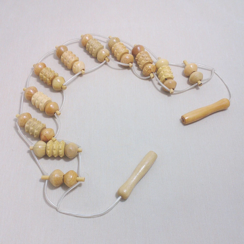 Бежевый деревянный массажер для спины и талии MSU99| |