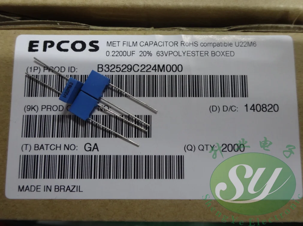 2019 горячая распродажа 20 шт/50 шт EPCOS 0 22 мкФ/63v 220nf u22 224 новые конденсаторы для тонкой
