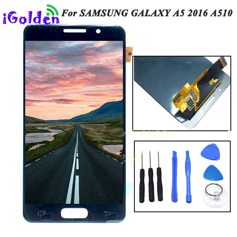 ЖК дисплей Super AMOLED для SAMSUNG GALAXY A5 2016 A510 сменный сенсорный экран с дигитайзером в