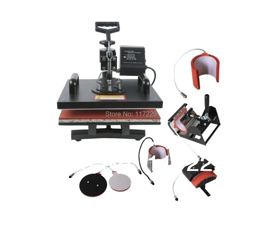 Термопресс 7 в 1 с одним дисплеем нового дизайна термопресс для