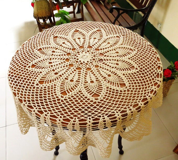 Вязаная крючком кружевная Скатерть 90 см хлопковая скатерть прикроватное