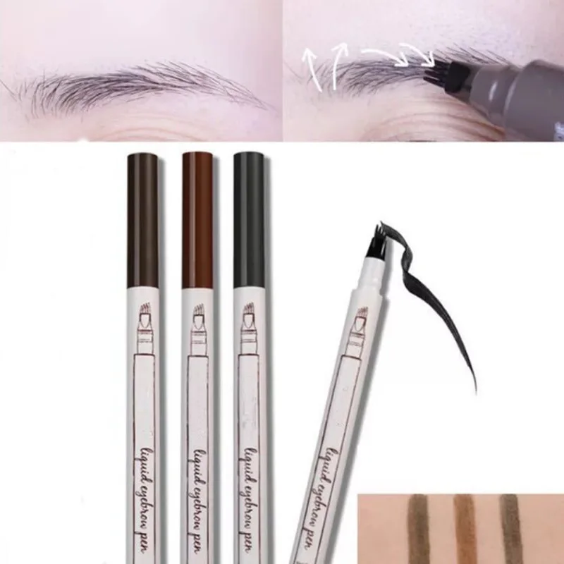 Карандаш для бровей 1 шт. Водостойкий карандаш татуажа с вилкой 4 насадки жидкий