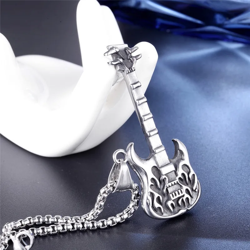 2019 Top Fashion Time-limited Stainless Steel Moana Choker Collares Guitar Necklace Men's Pendant Chain | Украшения и