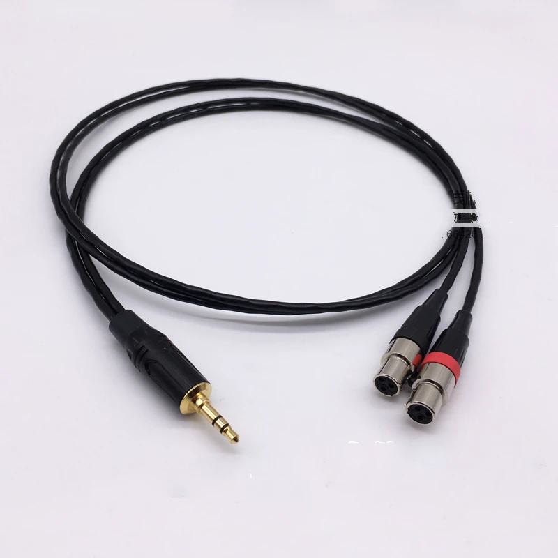 Аудиокабель Male 3 5 мм до 2 Mini XLR Female для компьютера динамика миксер стерео линия 0 м 1