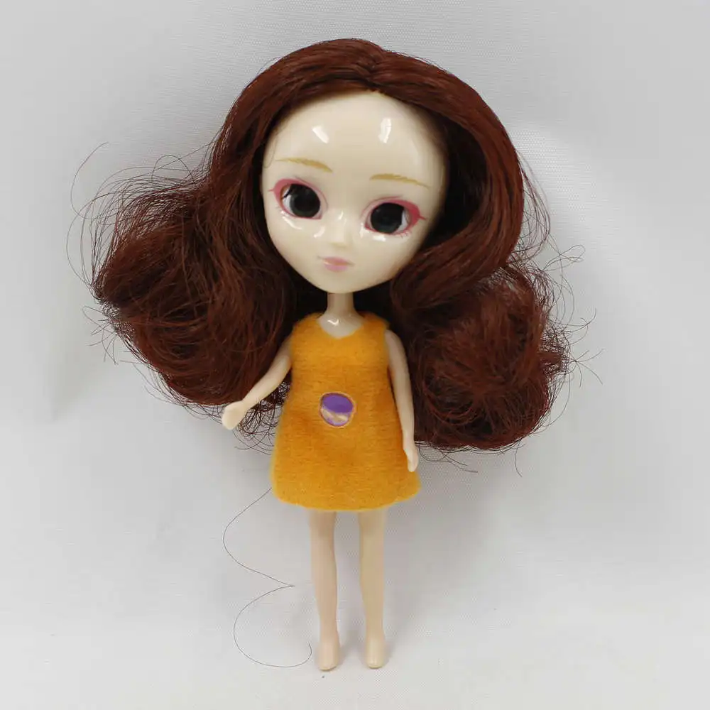 Серебристый Мини кукла Pullip 11 см, как BJD кукла различные цвета волос прическа одежда случайный - Цвет: Серебристый