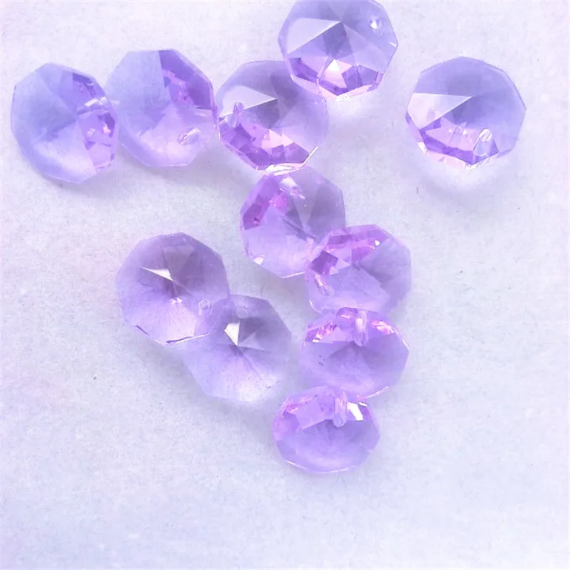 14 мм сиреневые 1000 шт Восьмиугольные кристаллы в одном отверстии Бесплатная