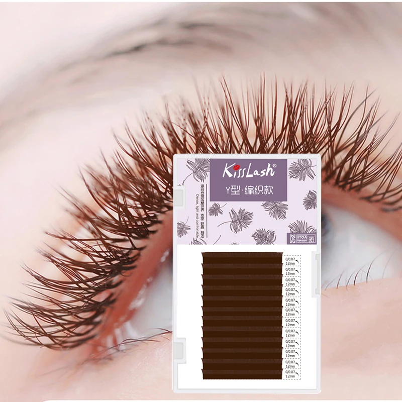 Y образные ресницы для наращивания с двойным кончиком мягкие натуральные легкие