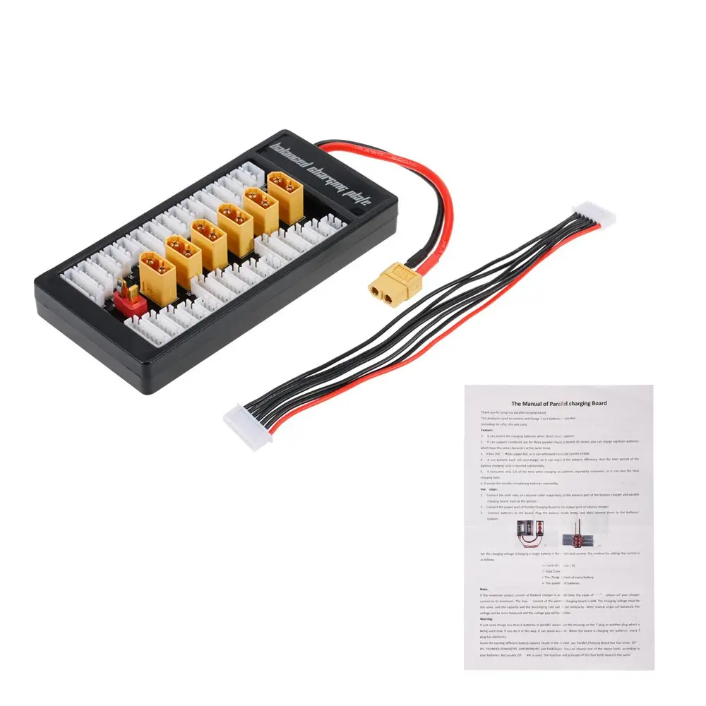 Плата-адаптер для зарядки LiPo 2-6S параллельная зарядная плата XT60 вилка