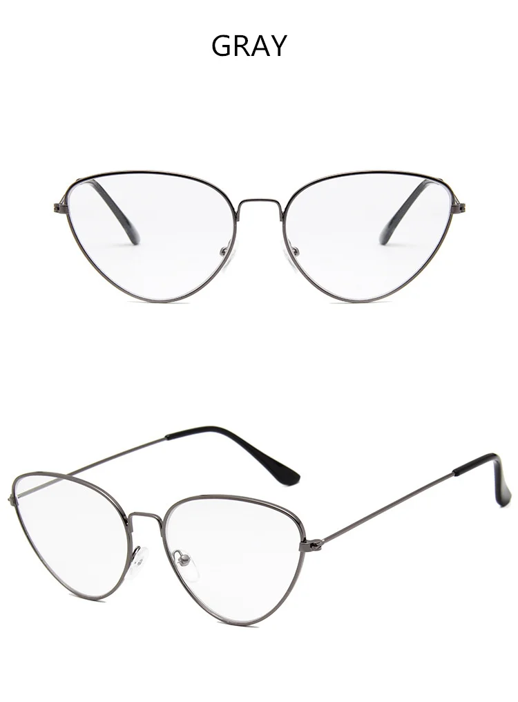 Прозрачные линзы оправа для очков в стиле кошачьи глаза женские и мужские очки с металлической оправой брендовые дизайнерские оптические очки ретро модные очки