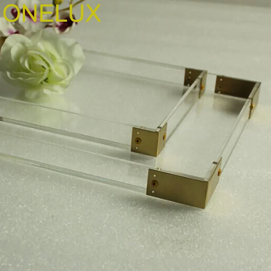 (2 шт./лот) прозрачные лотки для хранения косметики Lucite с металлическими