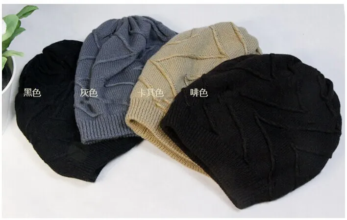 2014 Зимняя мода twill вязаные шапки для мужчин и женщин двойной теплая шапка 4 вида