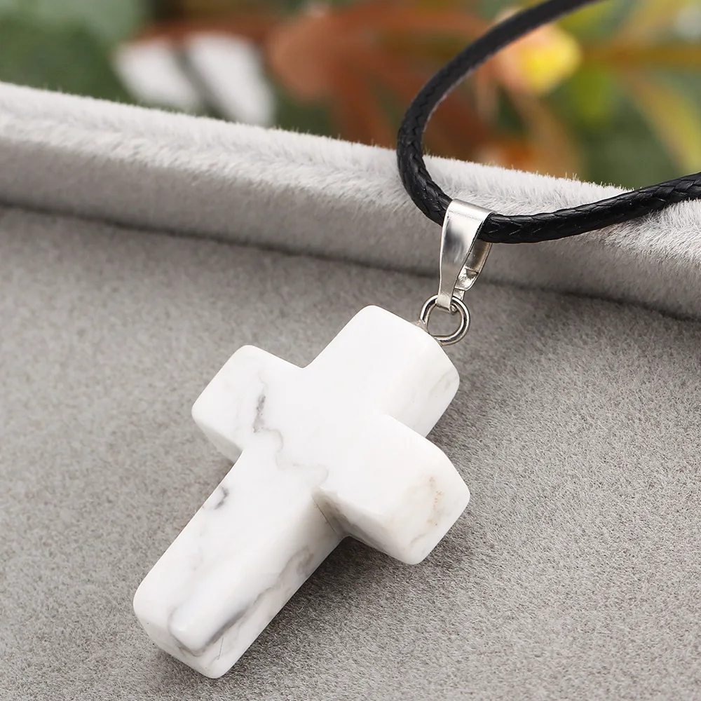 Ожерелье с подвеской из натурального камня Bespmosp колье чокер камня|chaine collier|leather