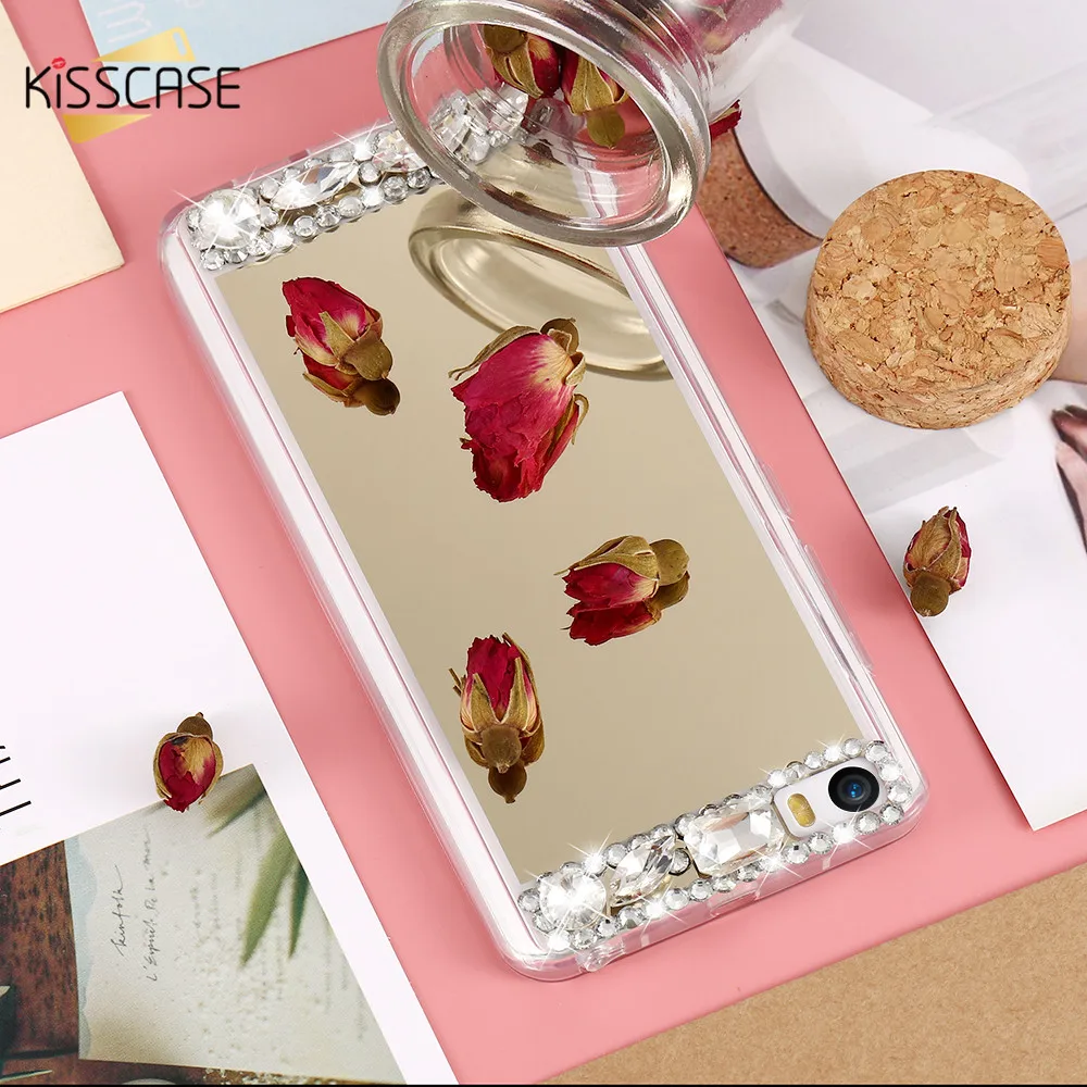 Зеркальный чехол со стразами для Xiaomi 6 5 5c Redmi Note 4X 3 4 4A 3s Note|mirror case|case for xiaomicase plus |