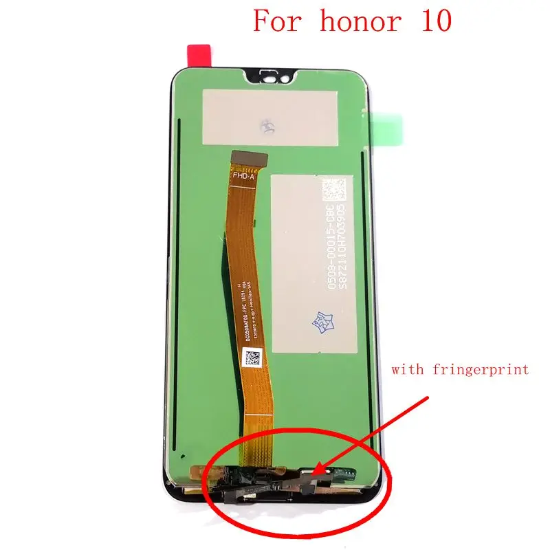 Купи Для huawei Honor 10 / honor 10 COL-L09 COL-L29 COL-AL00 ЖК-экран дисплей Сенсорная панель дигитайзер fringerprint flex за 3,736 рублей в магазине AliExpress