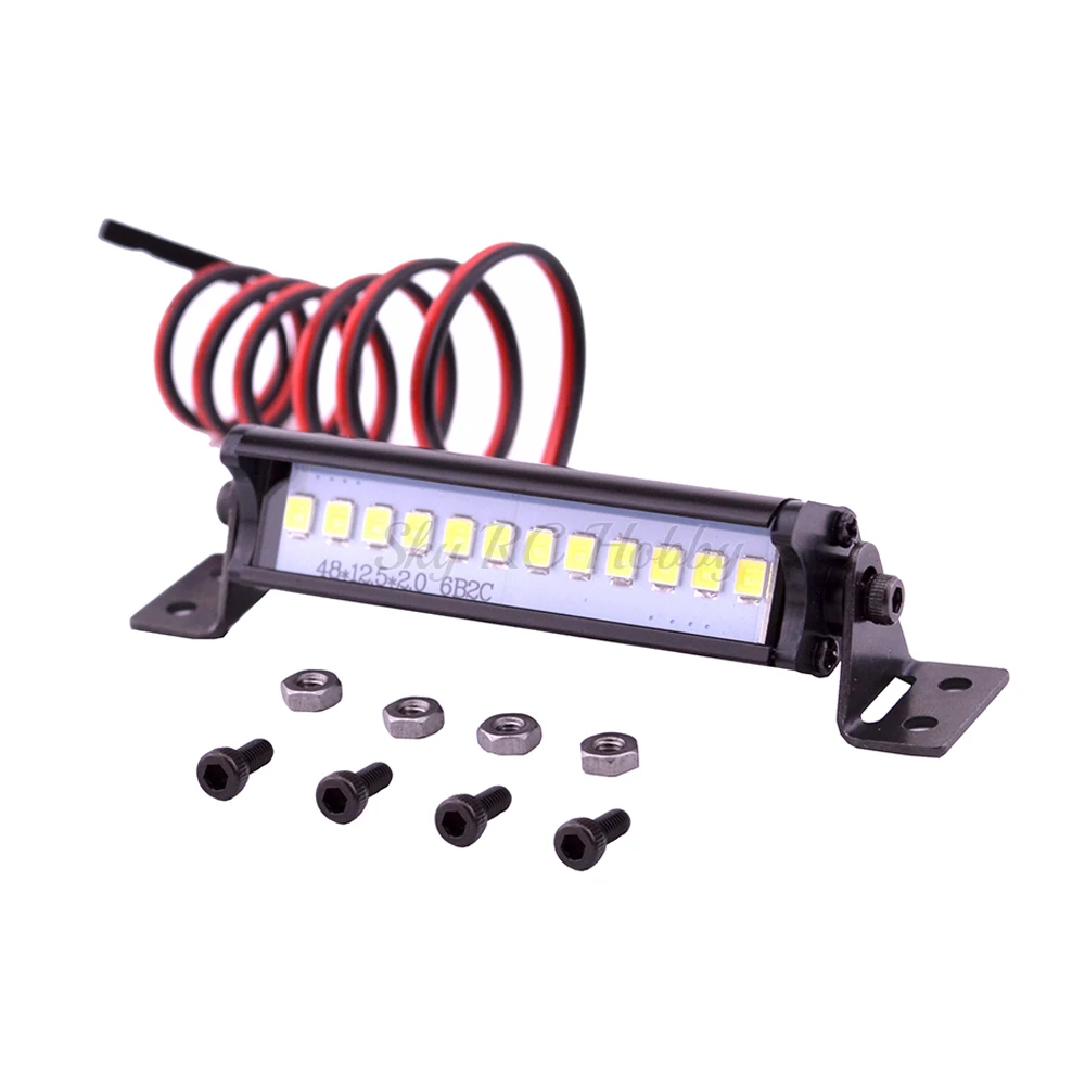 1 шт./2 шт. 55 мм супер яркие 12LED фары бар для 1/10 RC Гусеничный автомобиль грузовик