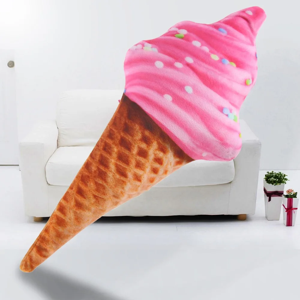 30 см новый дизайн 3D сладкое мороженое Подушка Автомобильная поясничная Мягкие