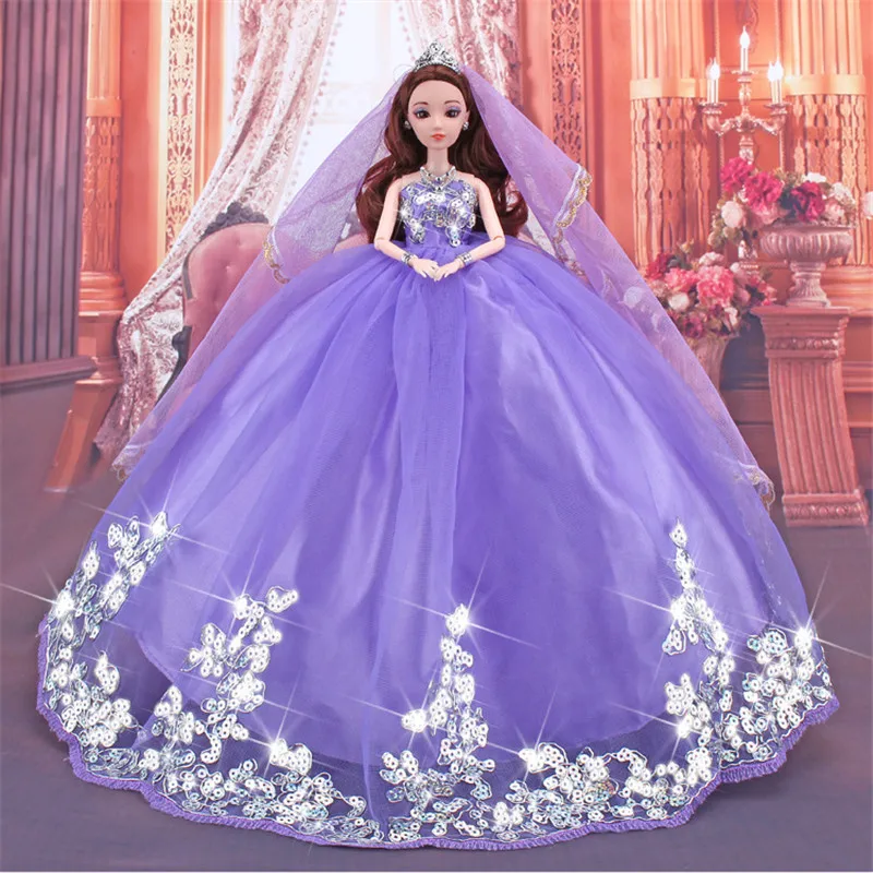 One Set Newest Fashion Doll Wedding Dress with Lots of Gold Sequins Made to Fit For Barbie Children Gift Birthday | Игрушки и хобби