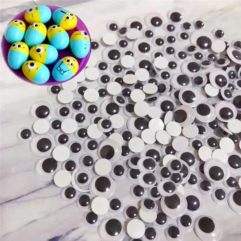 500 шт. самоклеящиеся глаза 6/8/10/12/15 мм смешанные цвета для DIY игрушки куклы