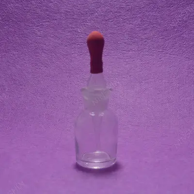 Стеклянная бутылка-капельница с резиновой головкой 30 мл лабораторная стеклянная