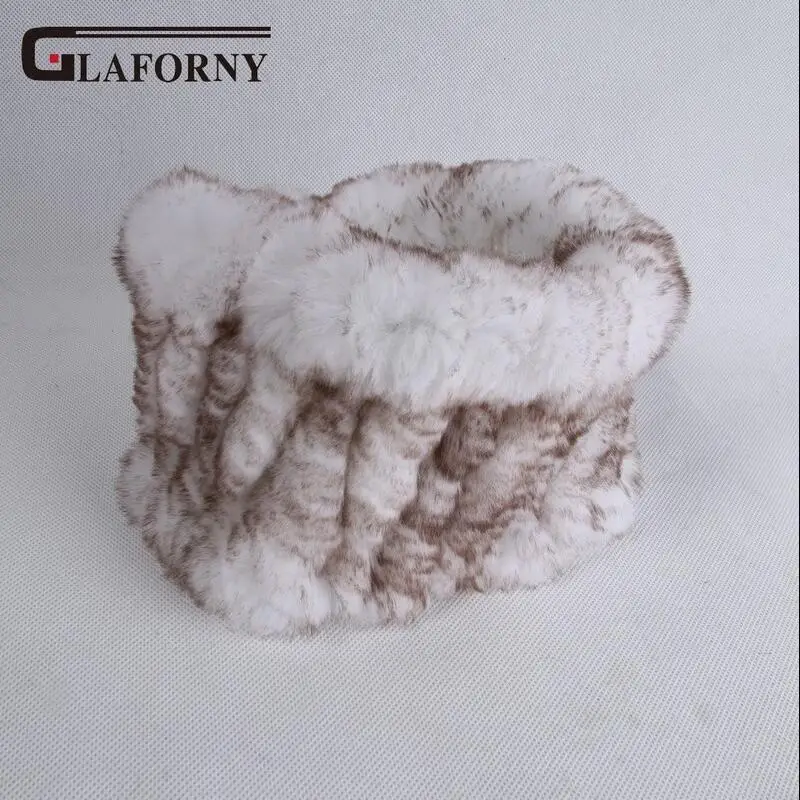 Glaforny, вязаный шарф из кроличьего меха, кольцо,, настоящий кролик рекс, повязки для волос, женская зимняя мода, меховое ожерелье, 35 цветов - Цвет: sunlight color