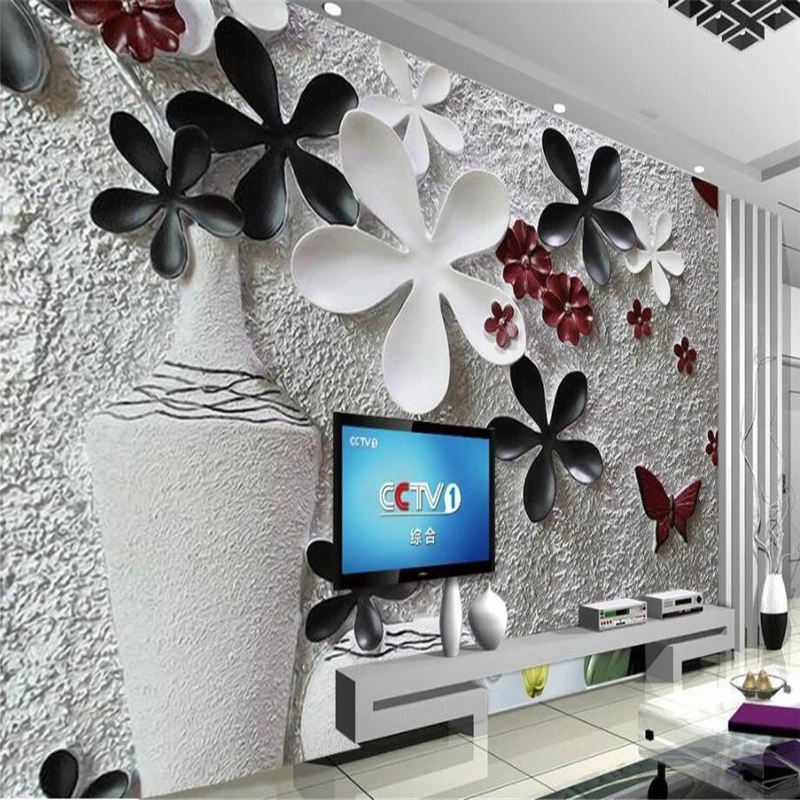 3d обои beibehang на заказ цветочный рельефный фон Настенный 3D бумажный для дивана