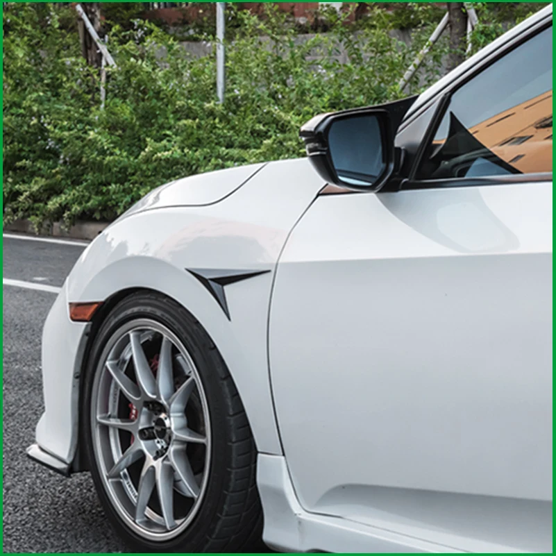 Для Honda Civic 10th ABS углеродное волокно цвет автомобиля передняя сторона Вентиляционное крыло наружное украшение крышка наклейка отделка