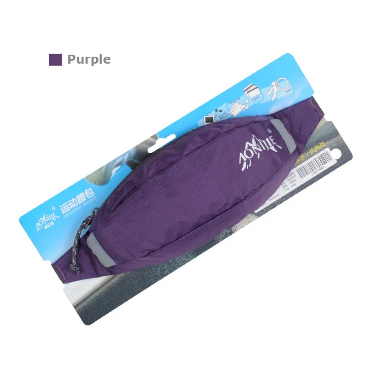 Purple AONIJIE Для мужчин Для женщин работает поясная сумка, приталенная, можно положить в нее Спорт на открытом воздухе Гонки Пеший Туризм Тренажерный зал Фитнес деньги ремень мобильный телефон хип-хопа - Цвет: Purple