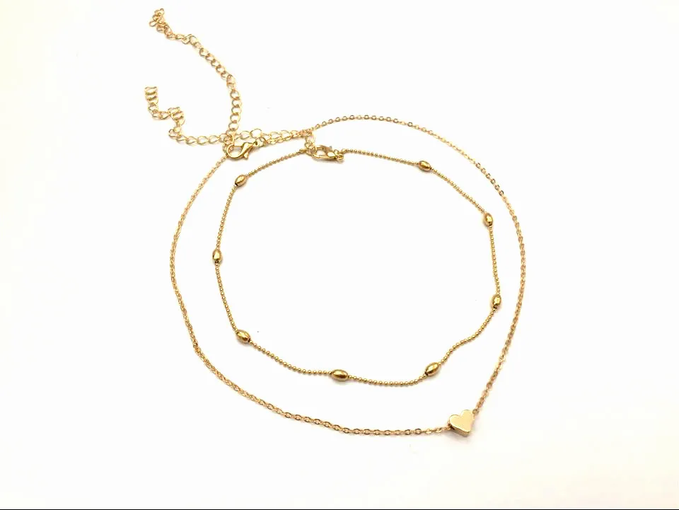 2021 модная летняя бижутерия Персиковое сердце многослойное ожерелье с кисточкой