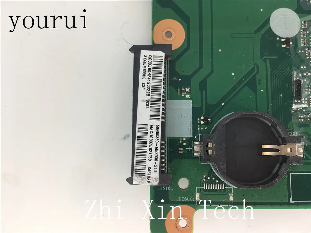 Высококачественная материнская плата yourui для ноутбука ASUS X451C X451CA REV2.1 SR0N9 |