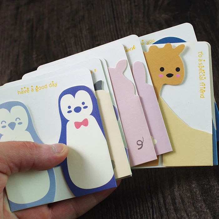 

10pcs/lot Creative three-dimensional birthday cards small animal blank greeting cards with envelopes 78x87mm