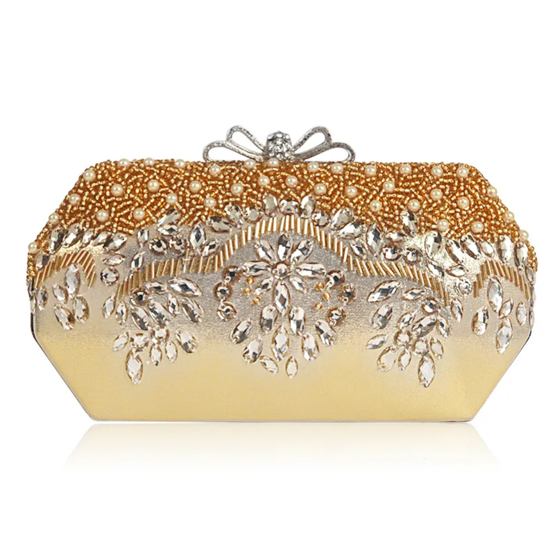 Роскошные женские вечерние сумки со стразами и жемчугом Свадебный клатч сумочки