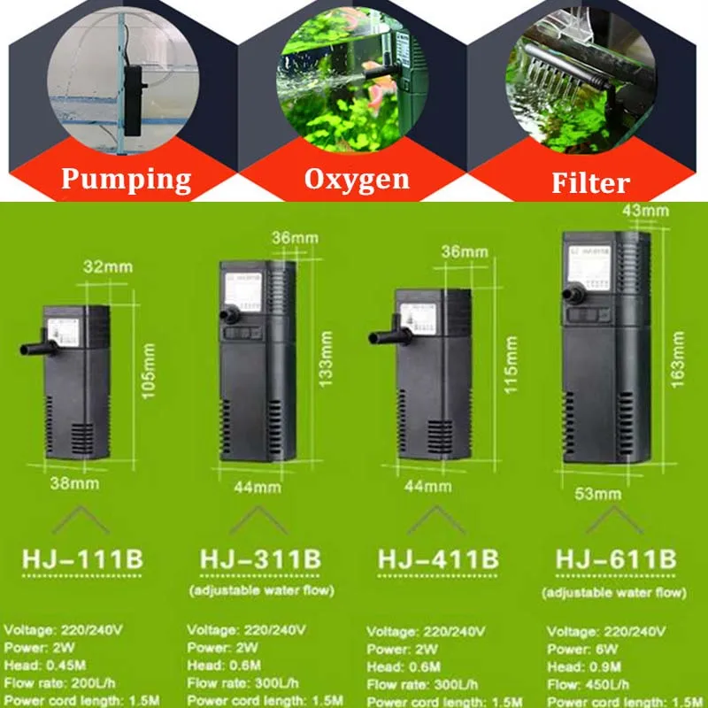 Мини аквариум для рыб tank pump nano building погружной фильтр кислородный насос рыбной