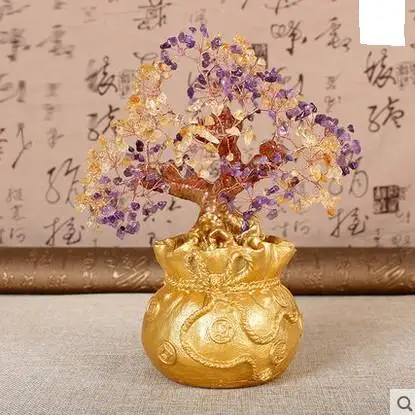 

New Year gift amethyst quartz Crystal Lucky tree Money Tree holiday gift