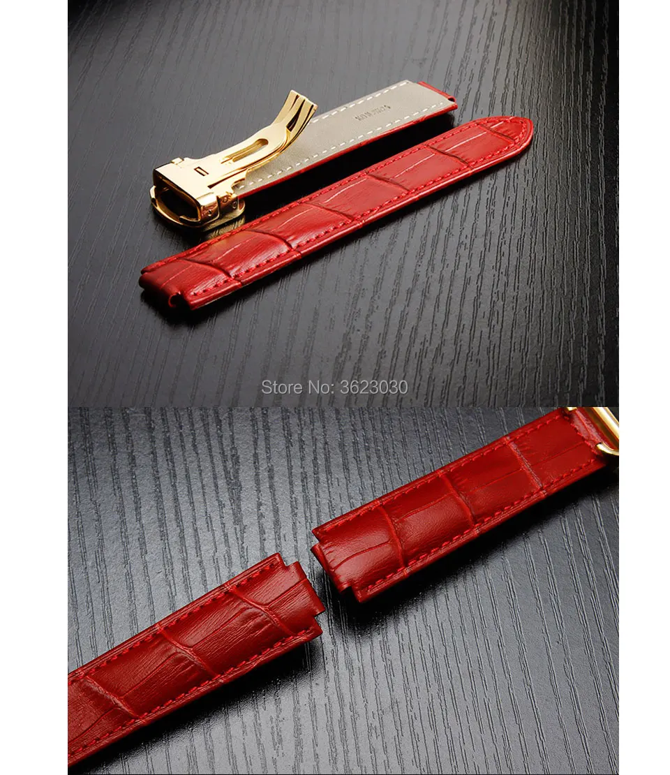 Чехол из натуральной коровьей кожи с ремешком для часов cartier с откидной пряжкой для размеров 18 мм 20 мм белый красный синий зеленый черный коричневый