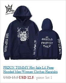 Frdun Tommee Lil Peep Sad куртки с капюшоном ветровка мужские куртки пальто толстовка мужская хип-хоп на молнии легкие куртки бомбер