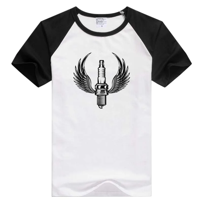 Свеча зажигания крыло авто с коротким рукавом человек Мужская футболка Удобная